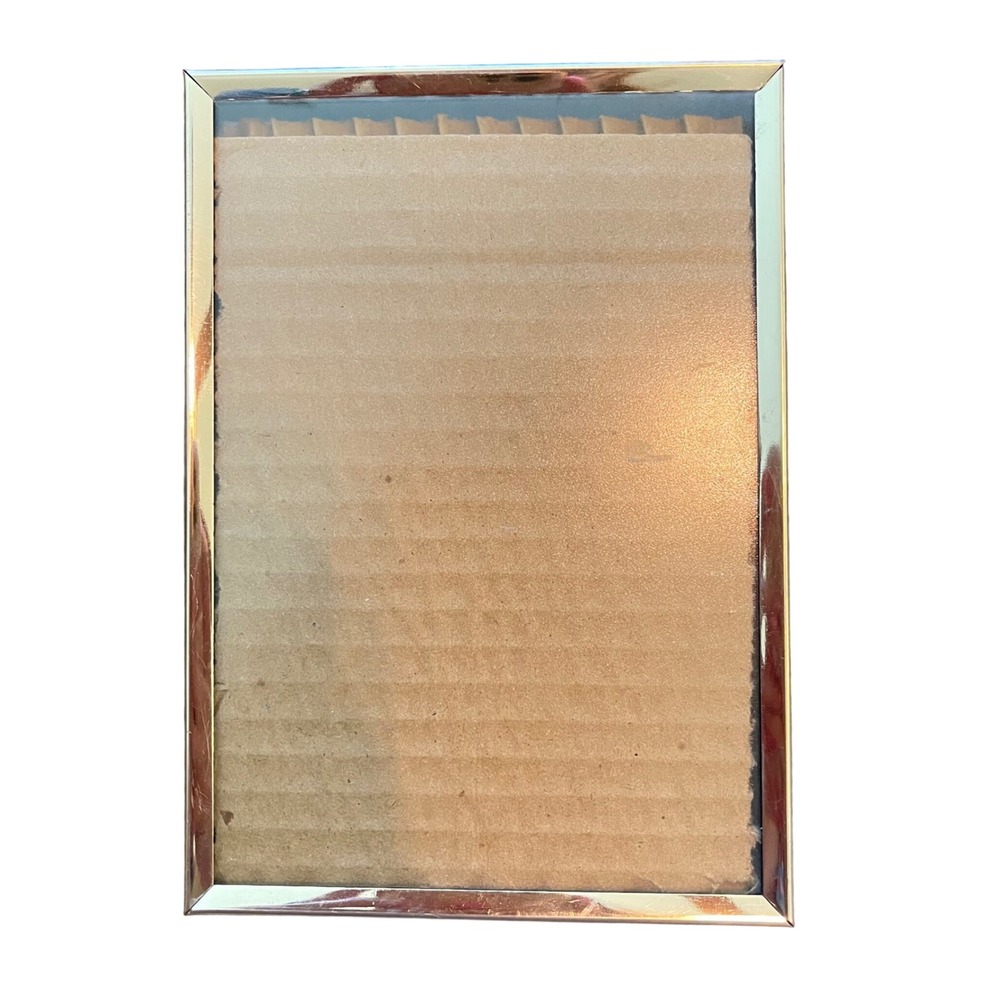 Picture photo easel frame vtg brass filigree floral art nouveau gold ornate 5x7